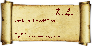 Karkus Loréna névjegykártya